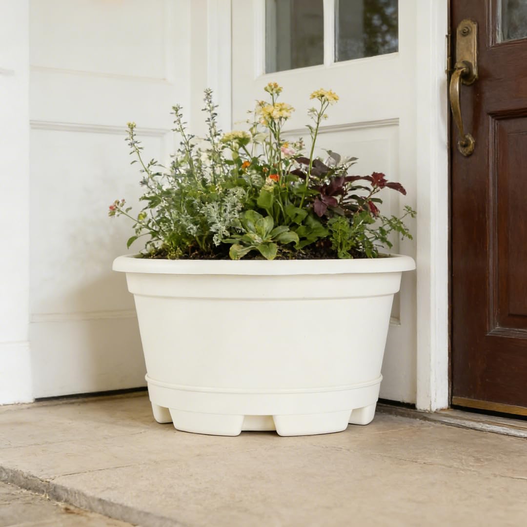 5 Packs 13 inch Plant Pot Modern Decorative Garden Pot with Saucer, Large planters for Outdoor Plants,Decorative Flower Pots