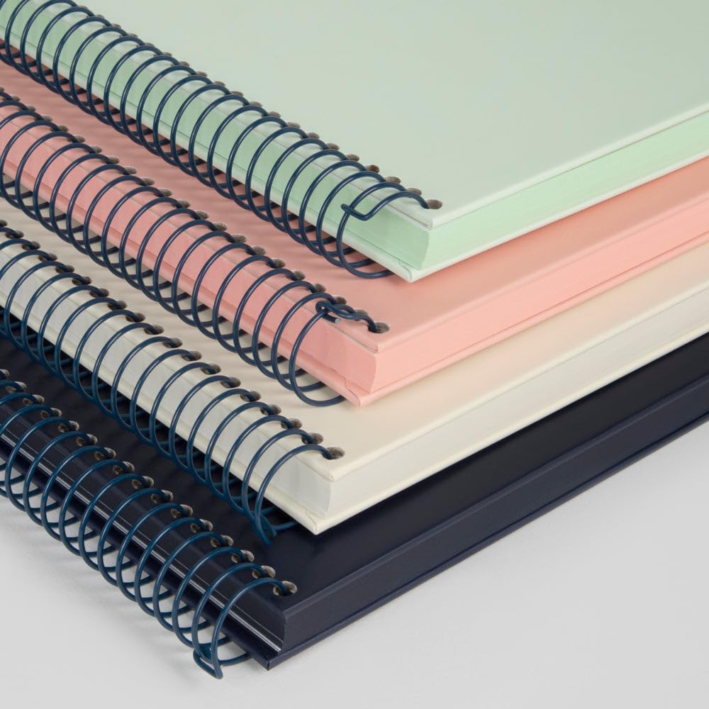 MILAN® Notatnik A4 w twardej oprawie, papier w kratkę (5 x 5 mm), 120 kartek po 95 gr/m², zeszyt gumowy 430, zielony