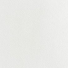 Deshome GUS Fabric by the Metre, Water-Repellent Leather Effect Fabric for Sofas, Pillows, Furnishings (White, 1 meter)