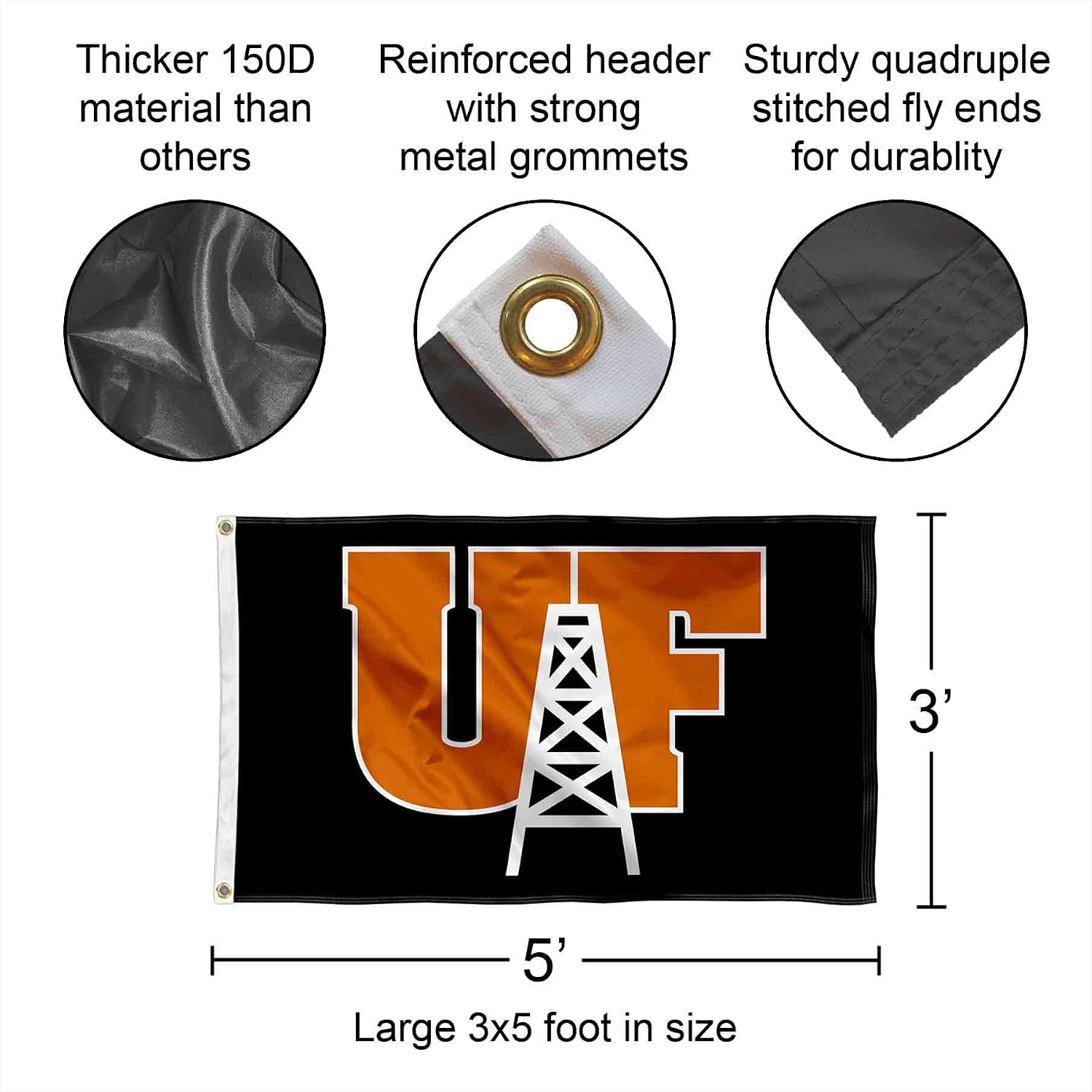 Findlay Oilers Flag with Pole and Bracket Holder University Set