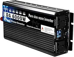 Inversor de onda senoidal pura de 6000 watts, conversor de 12V-72V CC para 110V/230V CA, para fornecimento de energia solar de emergência em trailers e motorhomes