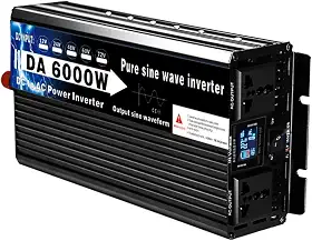 Inversor de onda senoidal pura de 6000 watts, conversor de 12V-72V CC para 110V/230V CA, para fornecimento de energia solar de emergência em trailers e motorhomes