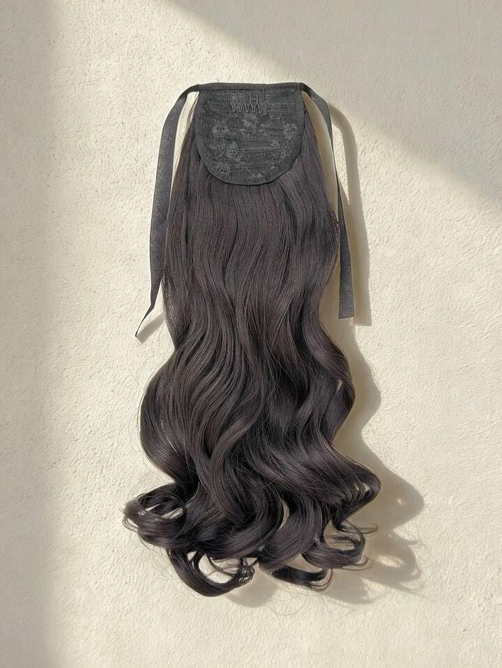 24" INCH Adorable Tie Up Brown Ribbon Curly Hair Extension-image-27