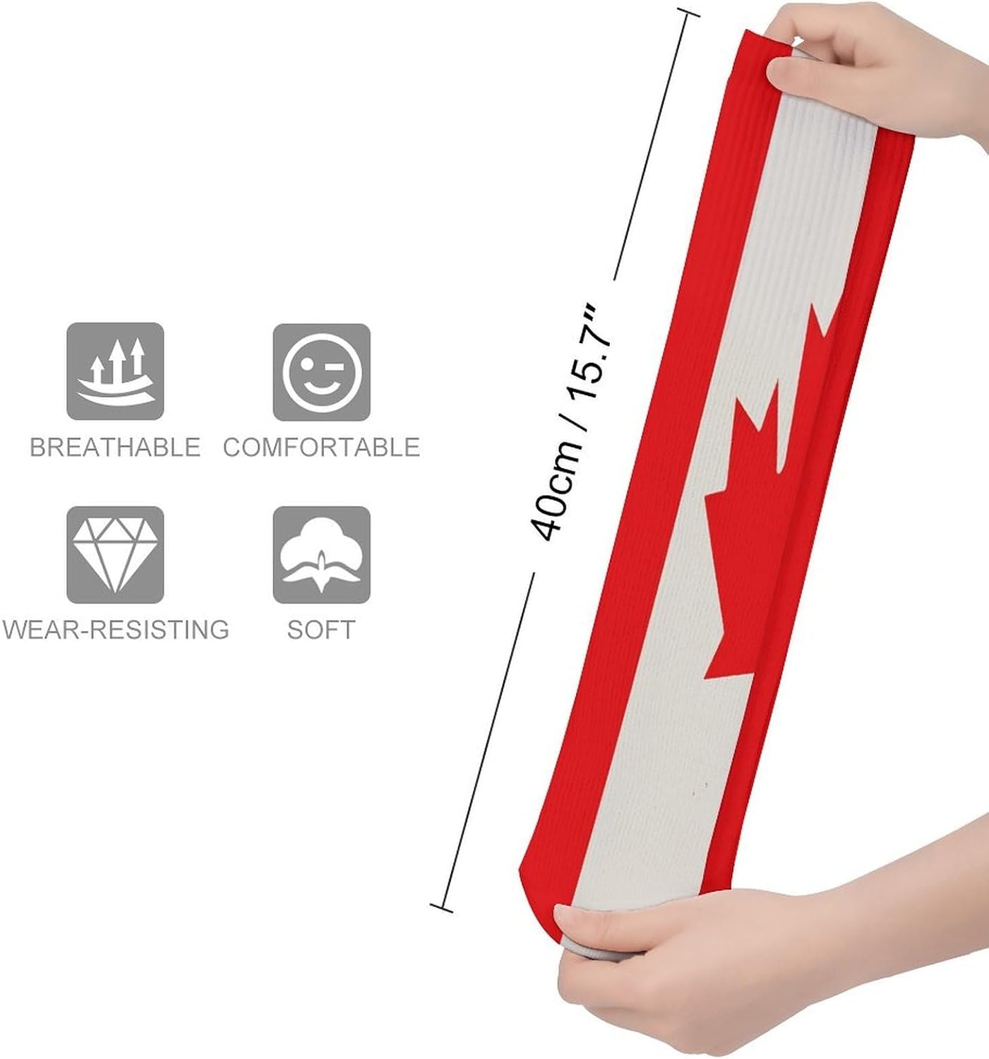 Retro Canada Flag Crew Socks Casual Breathable Calf Socks | Cushion Running Athletic Socks Long Performance Breathable Sports Socks for Women Men