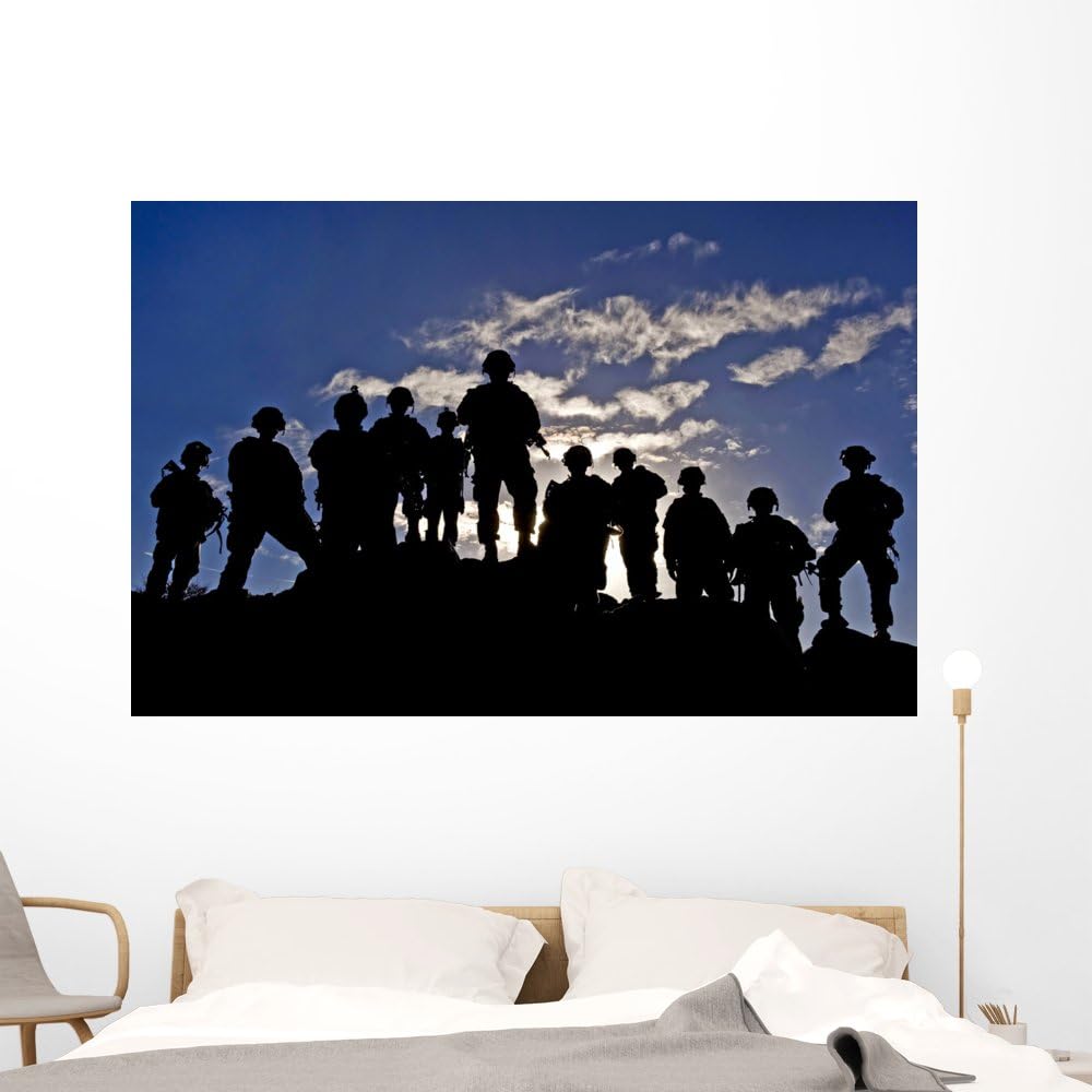 Wallmonkeys Soldiers Watch Troop Movements Wall Mural Peel and Stick Graphic (60 in W x 40 in H) WM34448