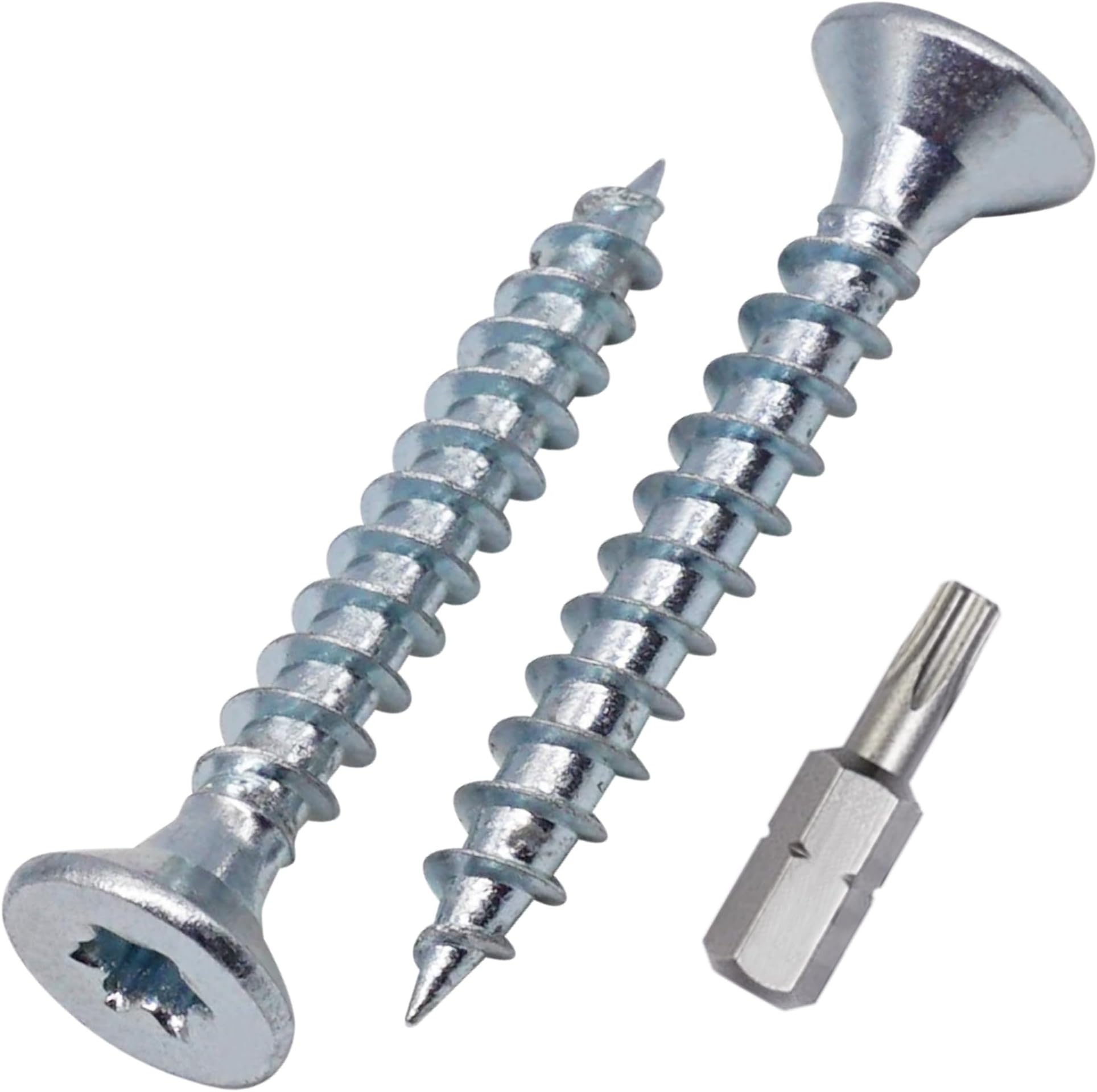 SKIR'CO (50 pcs) Zinc Plated Steel Wood Screws 5.0 x 35 mm, Torx Head, Countersunk Head, Chipboard Screws, Fully Threaded