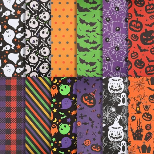 Halloween Scrapbook Paper 12 x 12 Inch 24 Sheets Halloween Pattern Paper