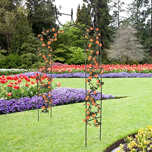 8'5'' High Durable Garden Arch, Garden Arbor With Gothic Style, Metal Wedding Arch For Bridal Party Garden Archway Trellis For Various Climbing Plant 8'4'' High X 4'6'' Wide #TOP7