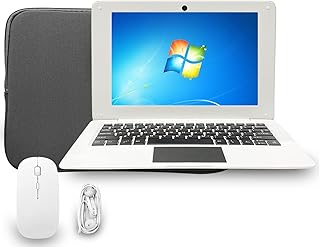 iSTYLE 10.1 inch Windows 10 Ultra Thin Full HD Laptop 2GB RAM 32GB Storage [Atom 1.44Ghz Quad Core USB 3.0 WiFi HDMI Bluetooth] Laptop Accessories,Laptop Bag Mouse Mouse Pad Headphone (White)