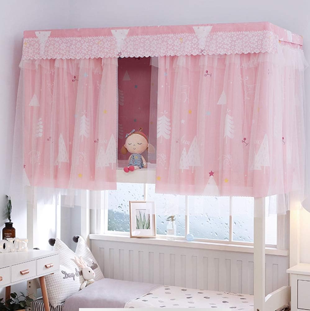 1 Piece Students Dorm Bunk Bed Curtain Canopy Breathable Single Sleeper Bed Tent Shading Curtain Net Privacy Draperies Dustproof Blackout Panel Bed Canopy Bedding Supplies School College