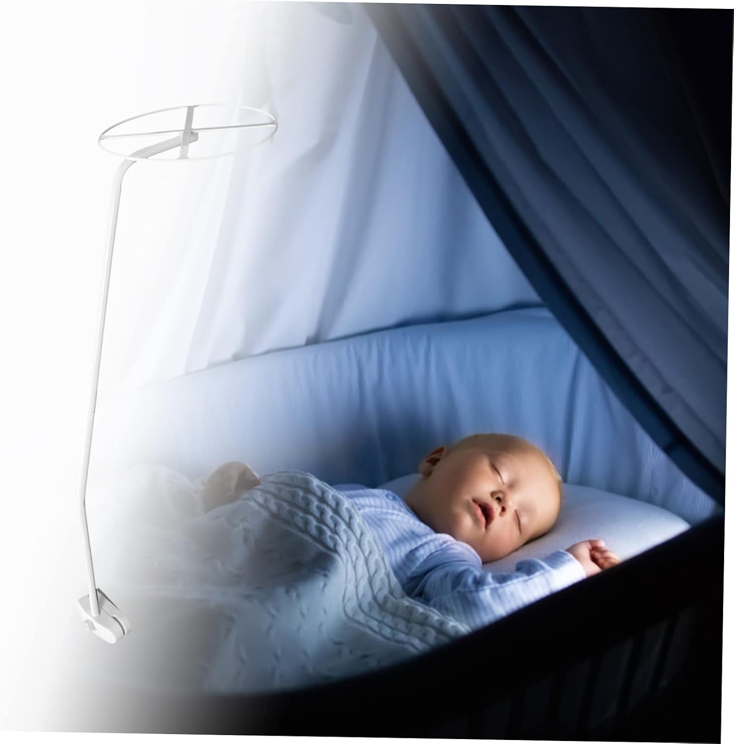 Healifty Mosquito Net Bracket Replacement Sturdy Canopy Frame for Crib Easy Install Net Stand with Clip Blocks and Screws Bed Accessory for Secure