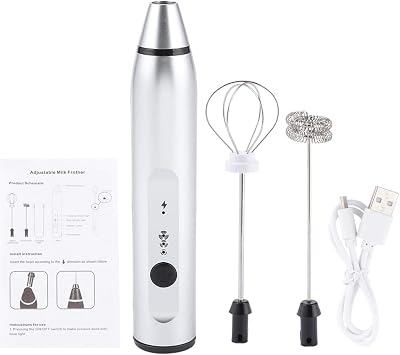 Milk Frother, Handheld Operated Electric Foam Maker Coffee Mixer Handheld Egg Beater Great for Cafe Shops, Drink Stores And RestaurantsSilver
