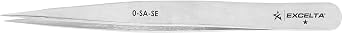 Excelta - 0-SA-SE - Tweezers - Strong Point - Straight - One Star - Anti-Mag. SS, 0.06" Height, 0.35499" Wide, 4.75" Length, Silver