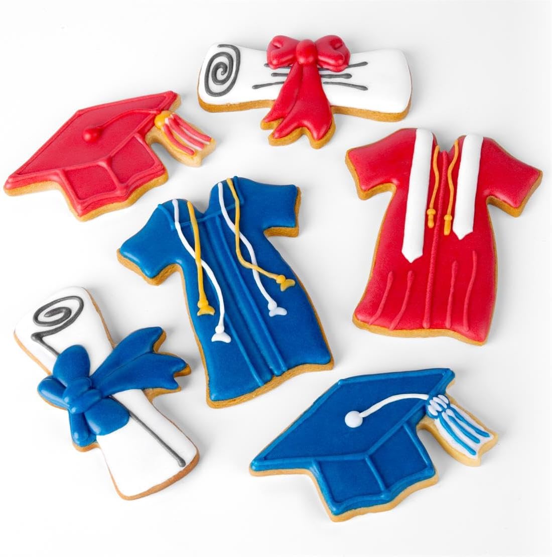 Graduation Cookie Cutters Set 3 Pieces, Stainless Steel Graducation Cap Cookie Cutter, Diploma, Graduation Gown Dress Cookie Cutter for Graduation Celebration Party