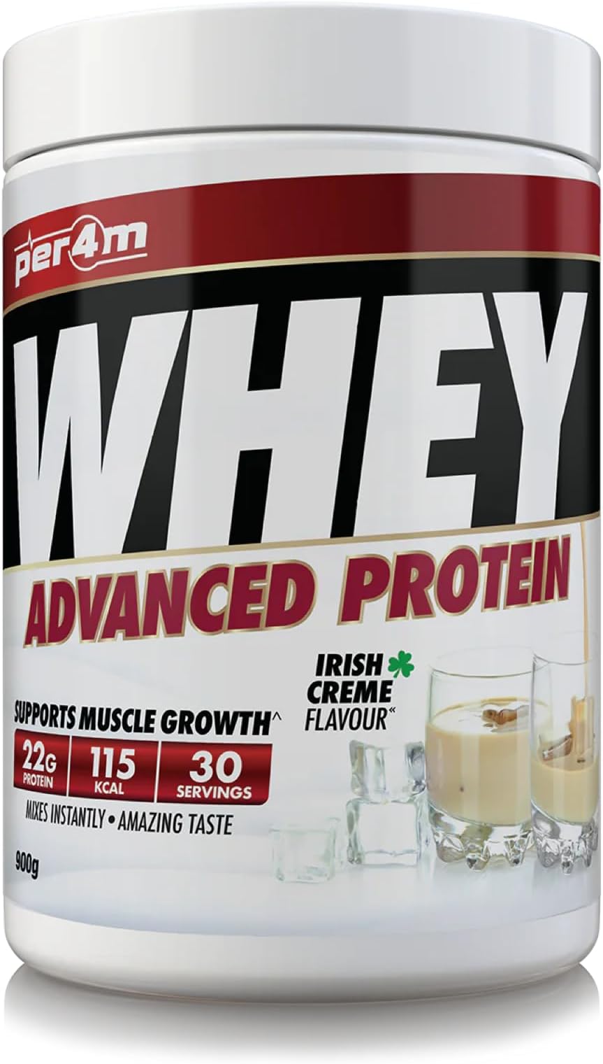 Per4m Protein Whey Powder | 30 Servings of High Protein Shake with Amino Acids | for Optimal Nutrition When Training | Low Sugar Gym Supplements (Irish Creme, 900g)
