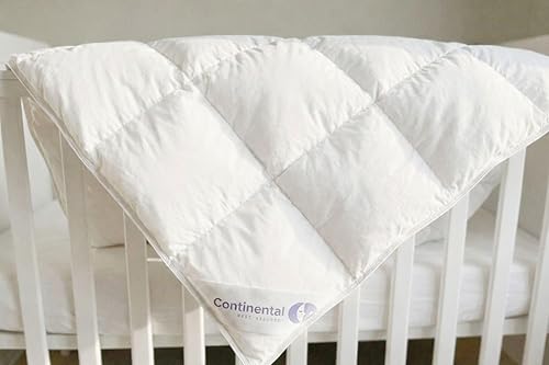 Continental Bedding Edredón para niños pequeños, relleno de edredón 100% de plumón de ganso blanco, manta de dormir con funda de algodón, se adapta