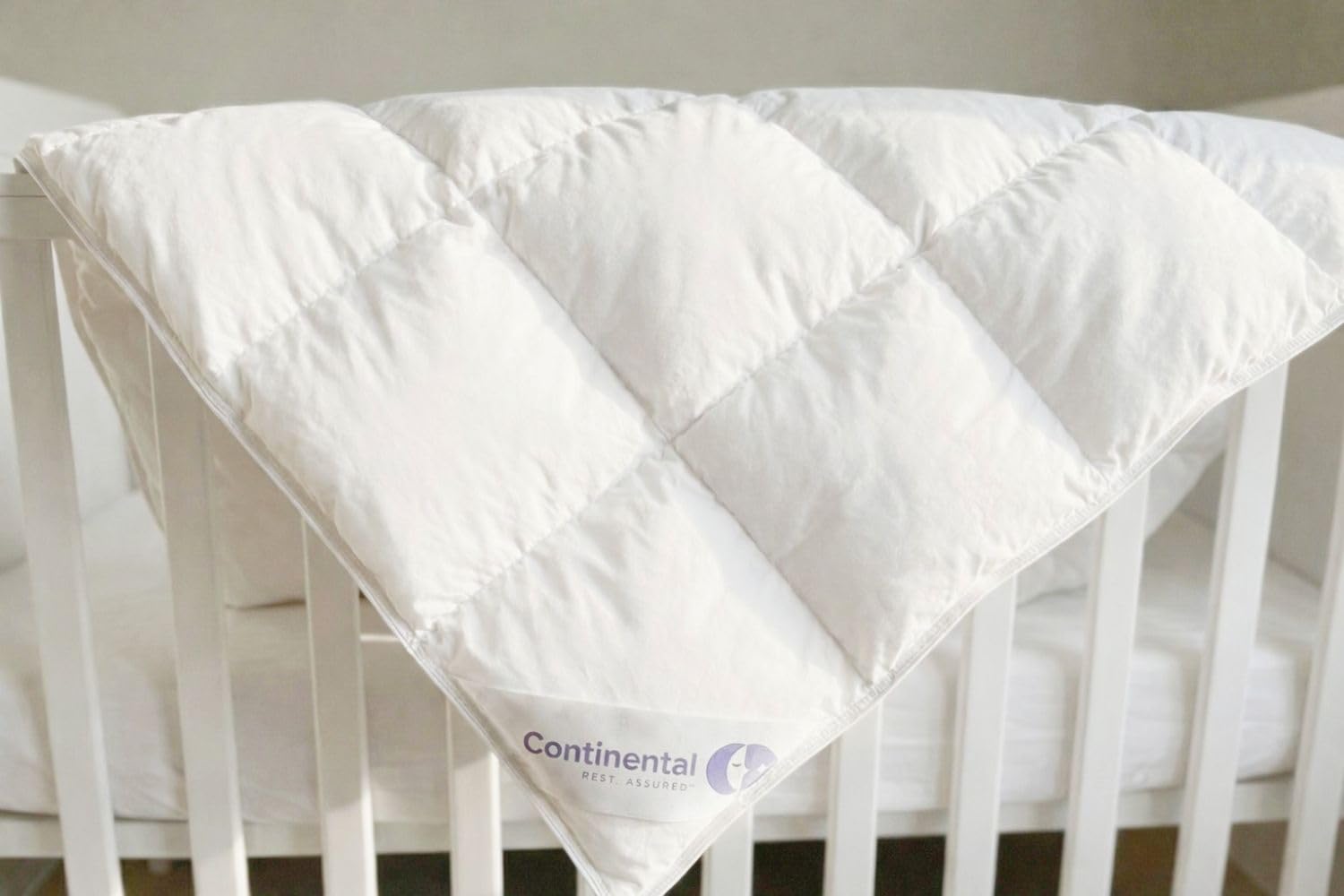 Continental Bedding Serenity Toddler Down Comforter 700 Fill Power White Down Duvet Insert 100% Cotton Shell White, 39x47