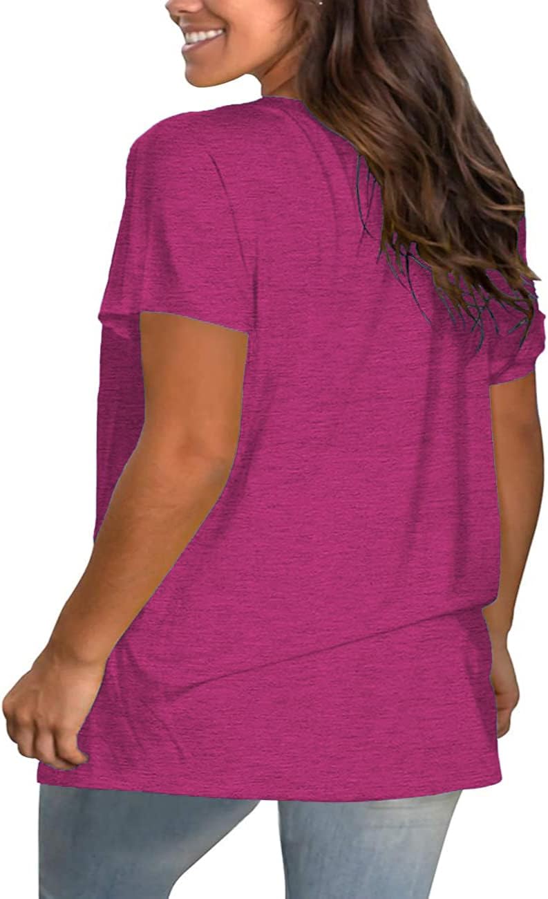 Plus Size Summer T Shirts Women Tops Short Sleeve Round Neck Casual Loose Fit Tee Tshirts Tunic - Image 4
