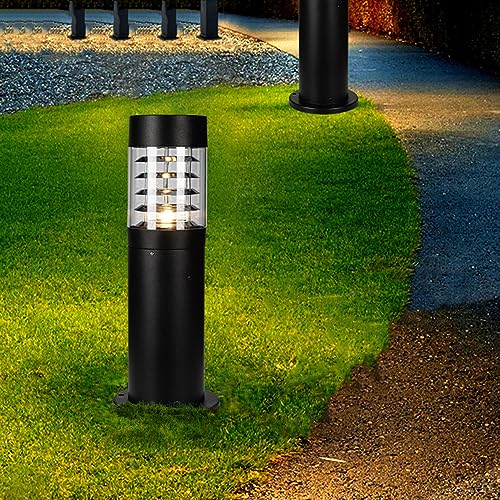 Mengjay Borne de jardin en fonte d'aluminium, luminaire d'extérieur IP44 Lampe d'extérieur rustique sur pied E27 Chemins d'éclairage extérieur sur pied Pilier Eclairage de jardin