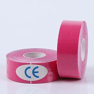 Facial Muscle Type Face Stickers Low Sensitivity Comfortable Face Tape with Grid Backing Paper Anti Wrinkle Patches Anti Freeze Stickers for Oxygen Tube 1in X 16.4ft Rose Red 1 Roll