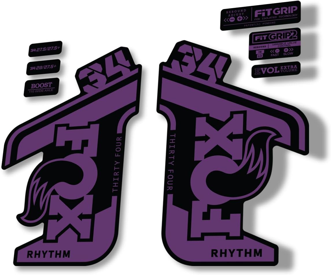 Fork Replacement Decal Sticker Compatibale for Fox 34 2021 Rhythm Series Purple (Matte)