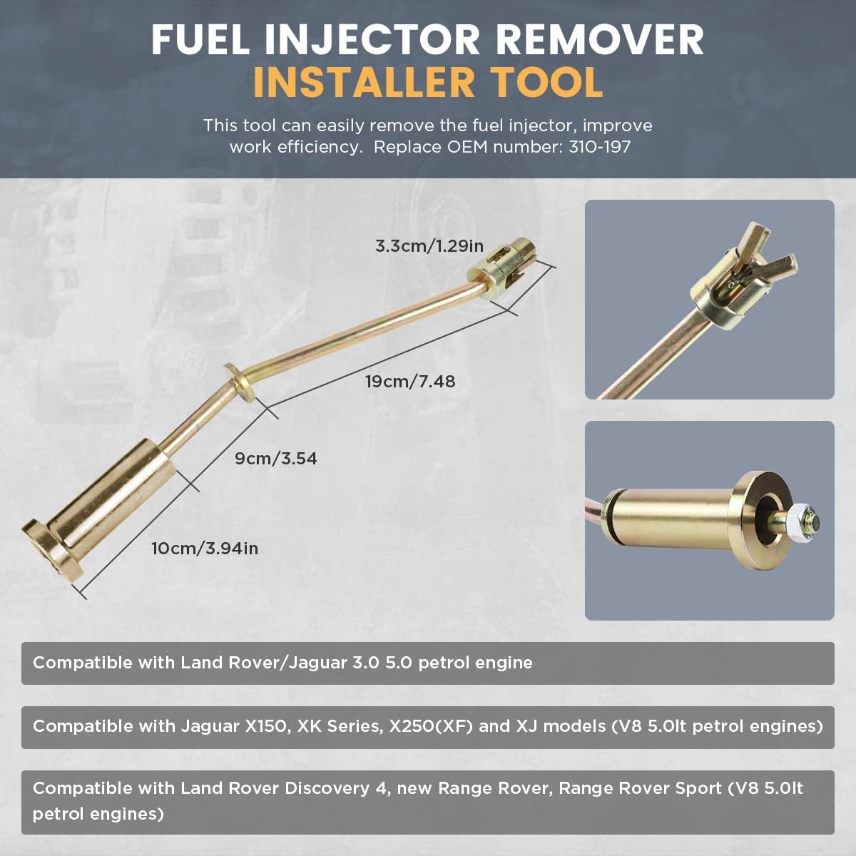CMTOOL Engine Camshaft Timing Locking Tool Kit Compatible with Jaguar Land Rover Discovery 4 Range Rover Sport V8 5.0L V6 3.0L Engine Camshaft Alignment Tools with Fuel Injector Remover Installer Tool