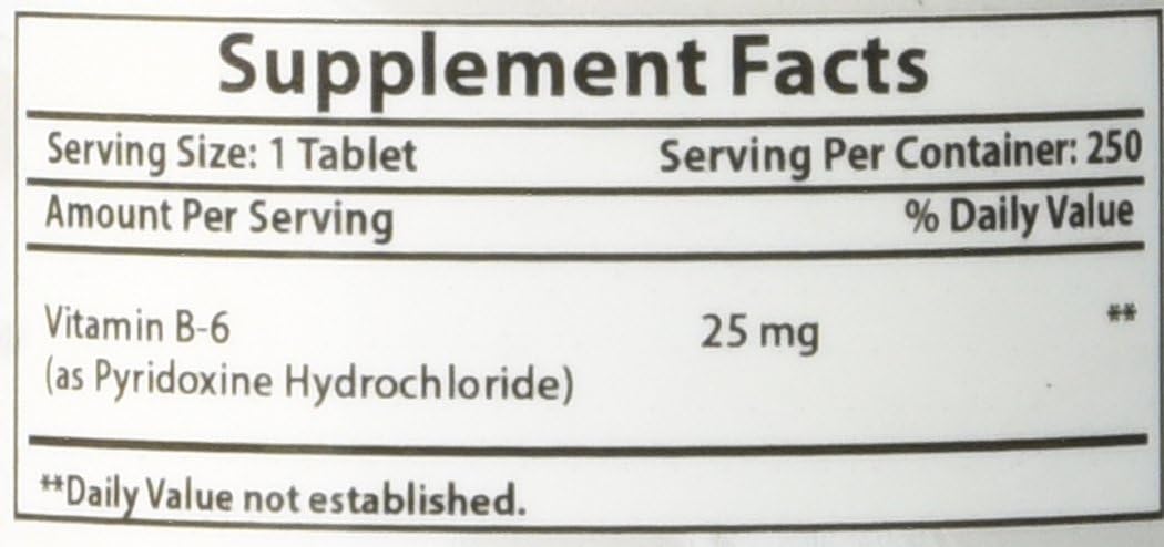 Best Naturals Vitamin B-6 25 Mg Tablets, 250 Count : Health & Household