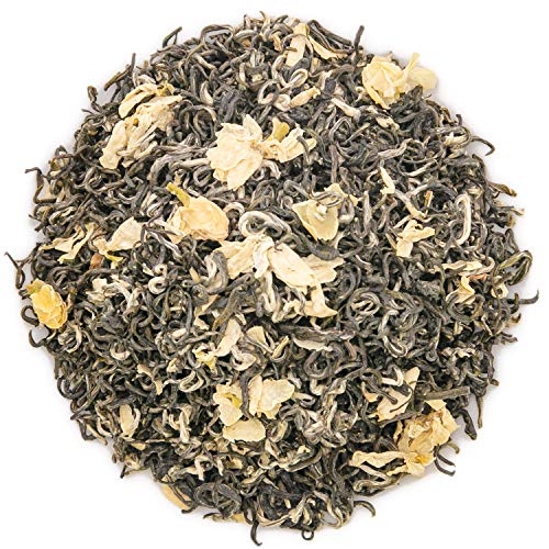 Oriarm 2022 Bi Tan Piao Xue Jasmine Tea Loose Leaf - Chinese Mao Feng Green Tea with Jasmine Flowers - Yuqian 1st Grade 100g (3.53oz) Ziplock Resealable Bag