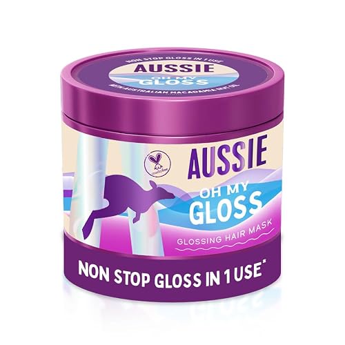 Aussie Oh My Gloss Glossing Hair Mask 500ml, Moisturises and Deeply Nourishes Dry and Dull Hair, Restores Your Natural Gloss, Infused with Australian Macadamia Nut Oil, Vegan and Cruelty-Free
