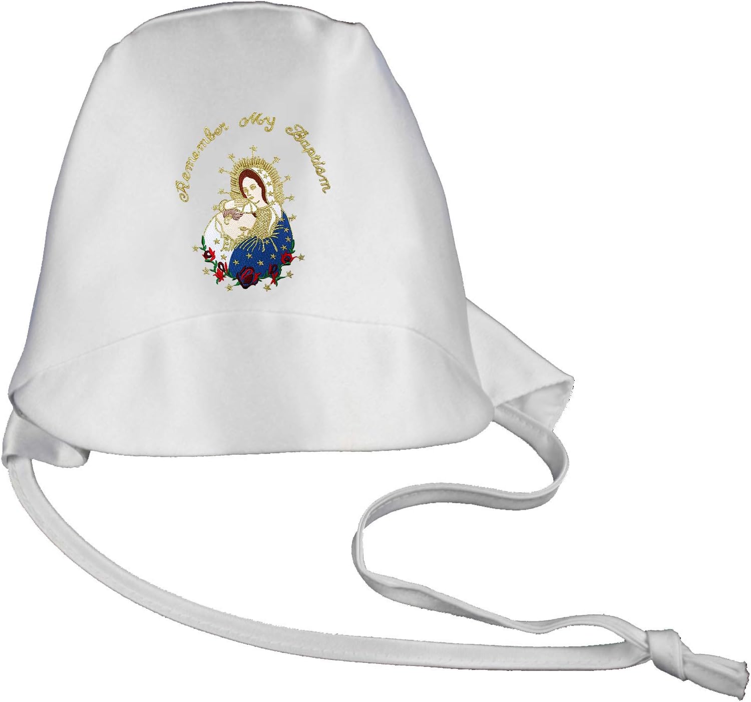 New Baby Toddler Boy Christening Baptism White Long Pants Set Virgin Mary & Pope Hat (Set+ColoredGold_English, 4T)