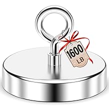 FINDMAG Imán de Pesca de Neodimio Super Fuerte, Imán de Tierras Raras con Fuerza de Tirón de 1600lbs y Ojo de Perno Contrahundido para Recuperación en Río y Pesca Magnética (120mm)