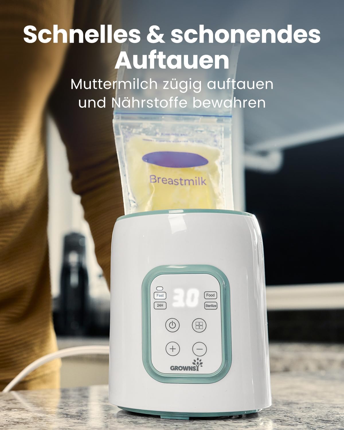 Scaldabiberon, Sterilizzatore Biberon 8 in 1 lcd Controllo Accurato Della Temperatura Per Latte Materno,Riscaldatore Di Alimenti Per Bambini Veloce e Scongelamento Scalda Senza Bpa Con Display