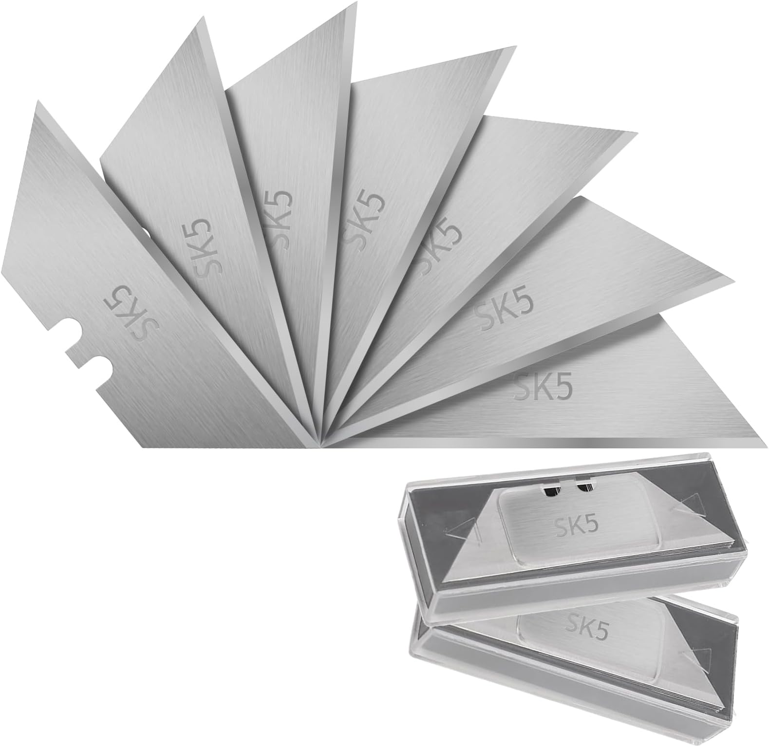 Utility Knife Blades for Gerber Utility Knife, 20 Pack Replacement Blades, Durable SK5 Steel Heavy Duty Box Cutter, Non-Rusting with Plastic Case, for Most Standard Utility Knives