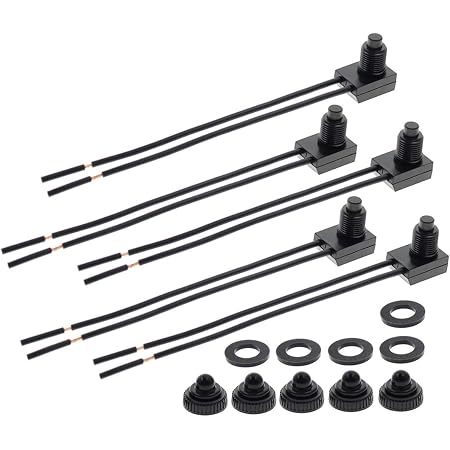 5pcs 12V Waterproof On-Off Push Button Switches - 4 Wire Leads For Motorcycle, Car, Boat 4 thumbnail image