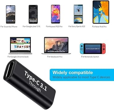 Lunatic 3352 Type C Usb 3.1 Dişi Çevirici Dönüştürücü Adaptör Type C Dişi To Type C DiSi 3.1 Yüksek Hızlı Veri Aktarım Desteği (10Gbps) Çift Yönlü Çalışma Alüminyum Alaşımlı Kaliteli Malzeme