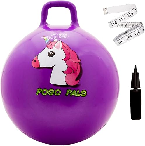 Flybar - Pelota infantil de equilibrio para saltar My First Pogo Pals con asa, juguete para interior y exterior, bomba de aire incluida, S,
