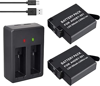 Bateria sobressalente de 2 unidades AHDBT-501 1800mAh com carregador de bateria dupla LED para GoPro Hero 5 6 7 8 Preto, GoPro AHDBT-501, câmera GoPro Hero5 4K