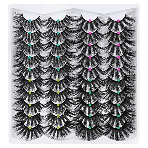 Ruairie 25MM Lashes Pack Long Volume 5D False Eyelashes Wholesale Bulk Full Dramatic Fake Eyelashes 20 Pairs 4 Styles