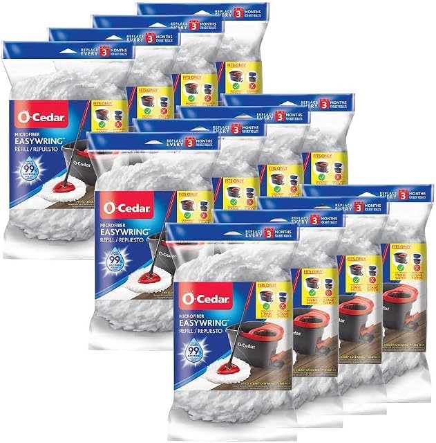 O-Cedar EasyWring Spin Mop Head Refill (Pack of 12)