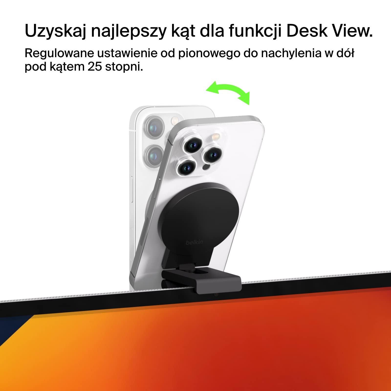 Belkin iPhone MagSafe Continuity Camera Mount for Mac Desktops & Displays, Compatible with iMac 2017 & Later, iMac Pro 2017, Studio Display, Pro Display XDR, iPhone Series