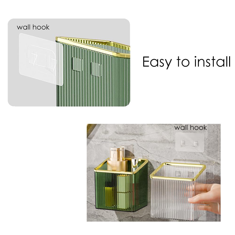 Estantes flotantes | Organizador flotante que ahorra espacio para cocina, baño y oficina | Estantes de almacenamiento de plástico para maquillaje y decoración del hogar (transparente y 3