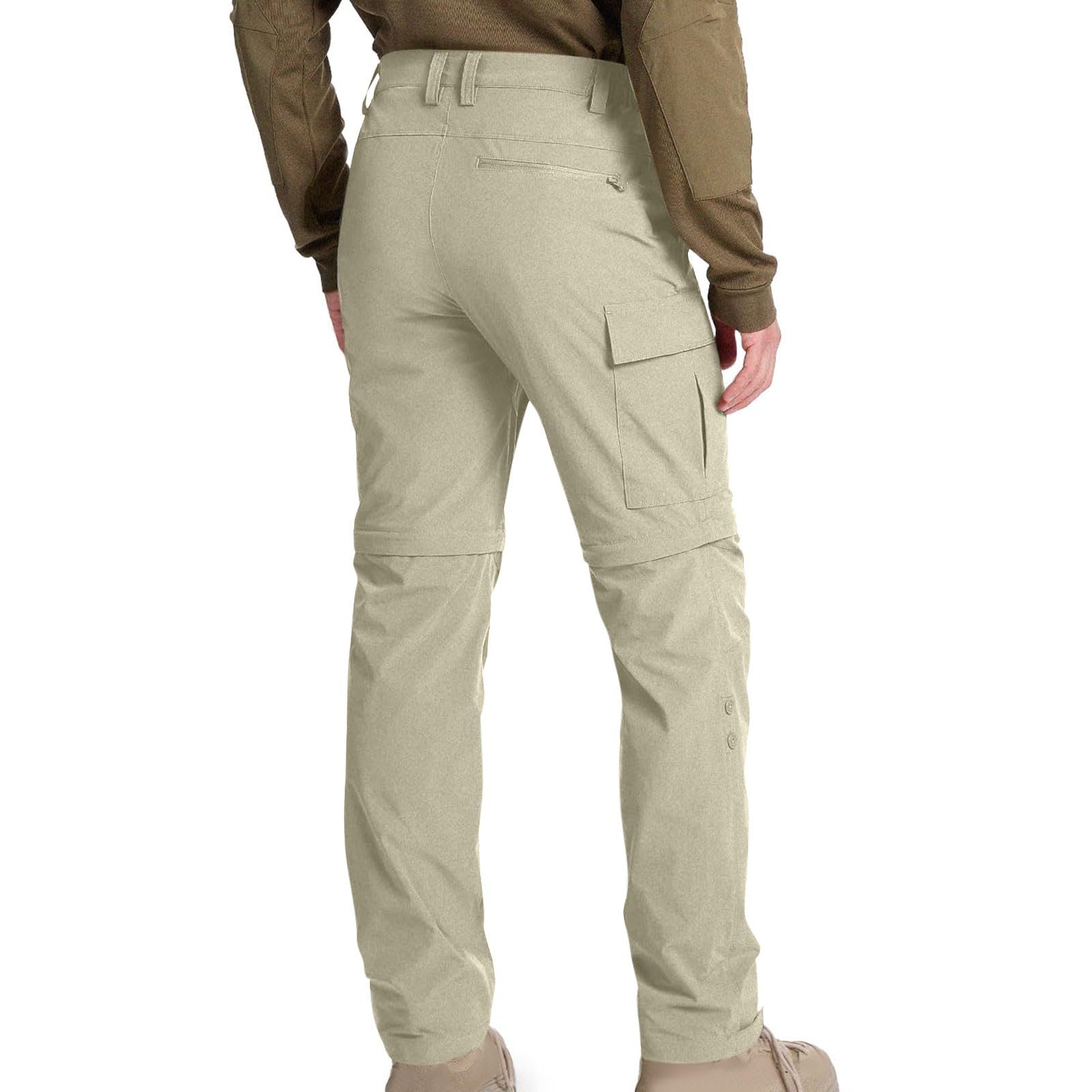 Pantalones de trekking para hombre con cremallera off, pantalones de senderismo para hombre, impermeables, resistentes al viento, desmontables, con bolsillos, pantalones de trabajo resistentes