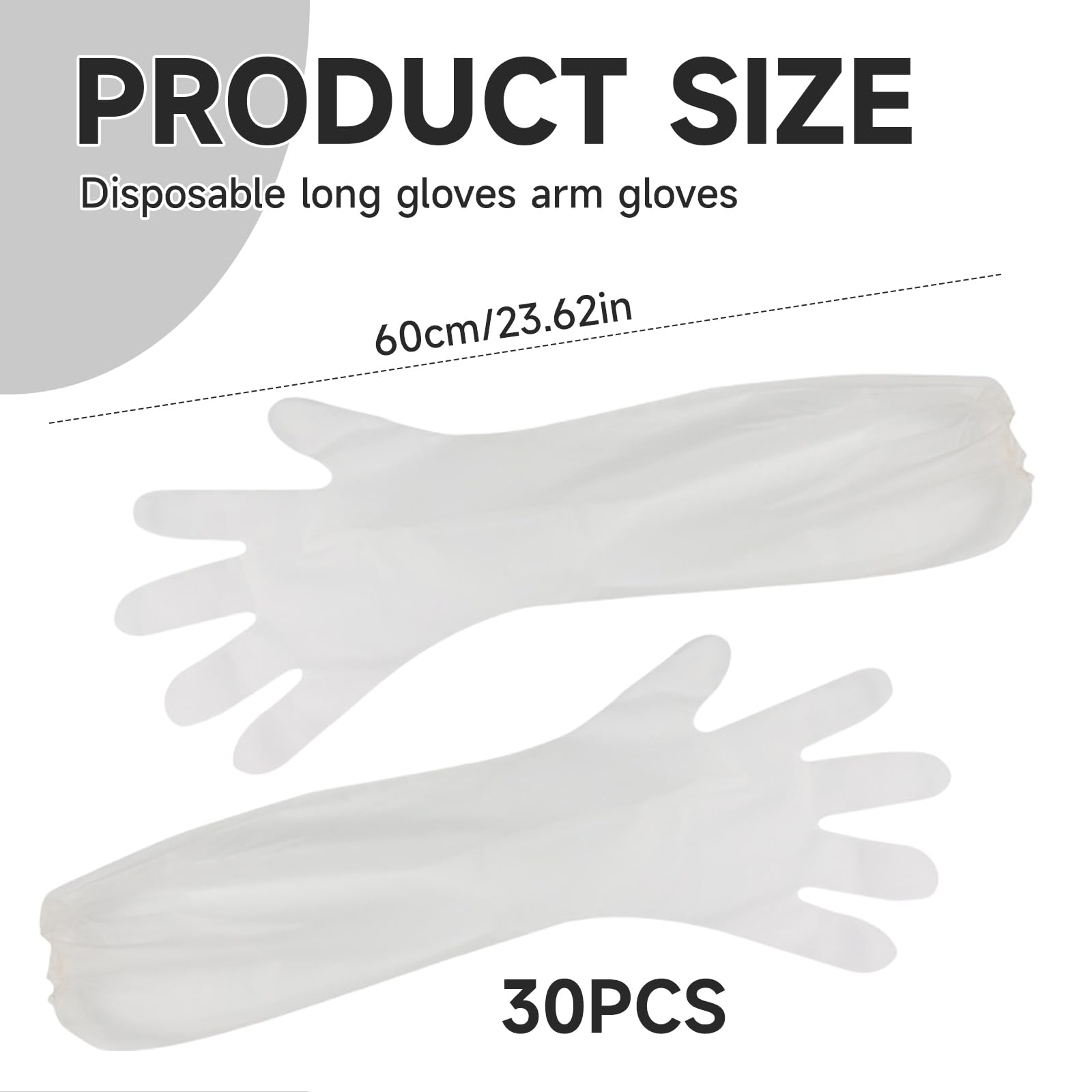 30 Pezzi Guanti Monouso a Braccio Lungo,Guanti USA e Getta,Guanti Monouso Trasparenti,Guanti Lunghi in Plastica Veterinaria,Guanti Lunghi USA e Getta in Plastica,per la Pulizia della Cucina