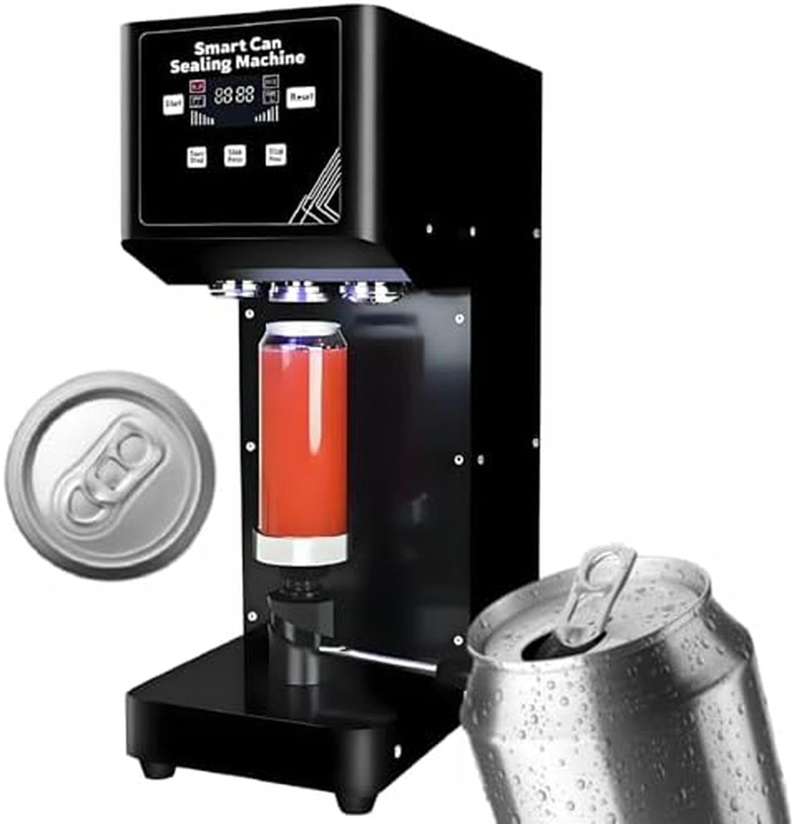 Sigillatrice automatica per lattine, 415 W, regolabile, grado commerciale per succhi, birra, soda e tè a bolle, potenza 110 V, perfetta per uso domestico e aziendale