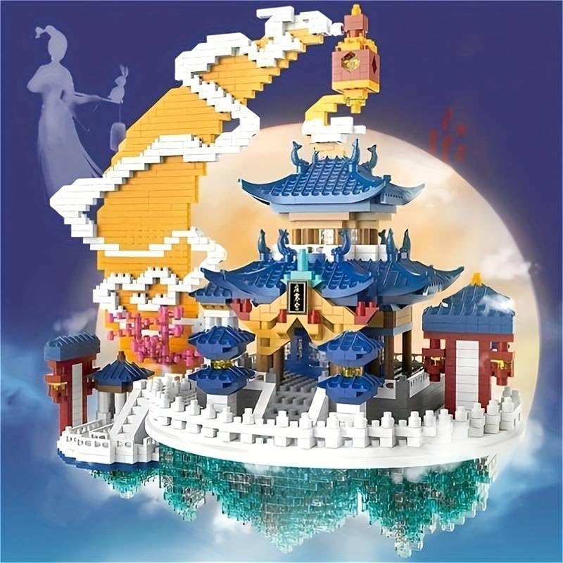 Tiddles Moon Palace Building Blocks, Small Construction Educational Assembly Toys, Children's Building Blocks Toys - 1286 PCS