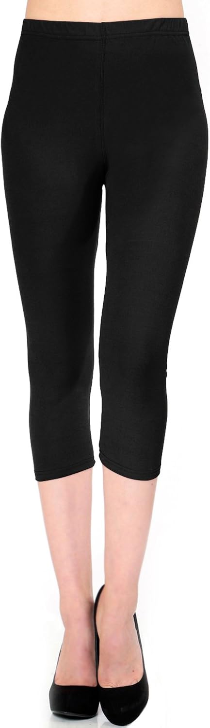 VIV Collection Full Length Women's Solid Color Brushed Leggings (XS - 2XL)