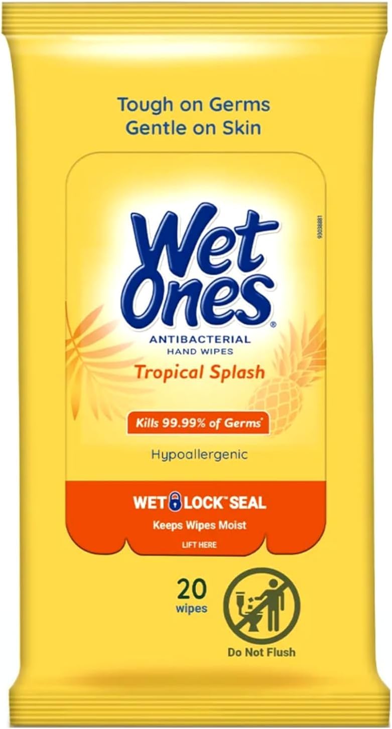 Wet Ones Antibacterial Hands Wipes, Citrus 40 Each (Value Pack of 5)