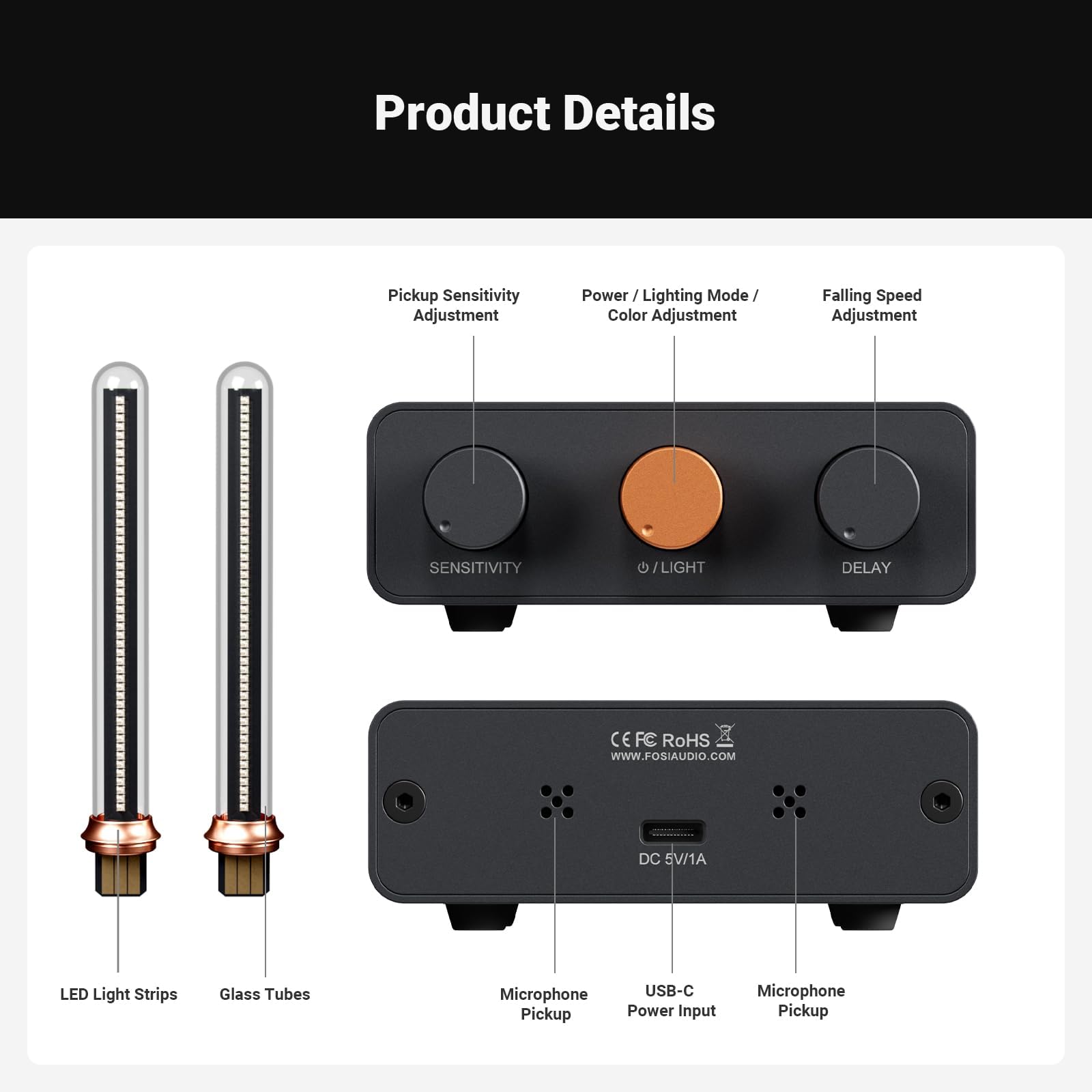 Fosi Audio BOX X2 Preamplificatore Phono e Music Visualizer