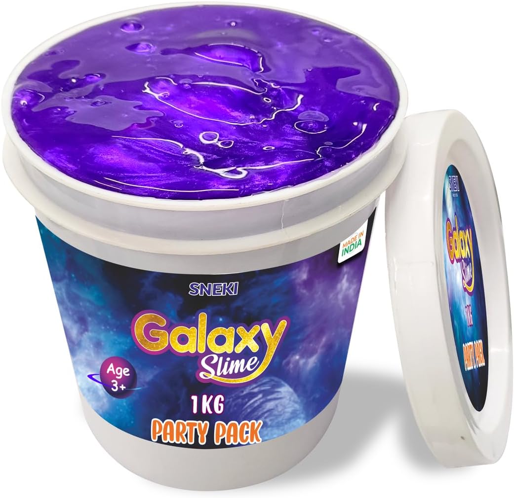 SNEKI (1 Kg) Purple Galaxy Slime for Kids DIY Fruit Scented Metallic Magic Toy Slimy Slime Gel Jelly Putty Art Toys Birthday Gift Box for Boys Girls 3 to 10 Years
