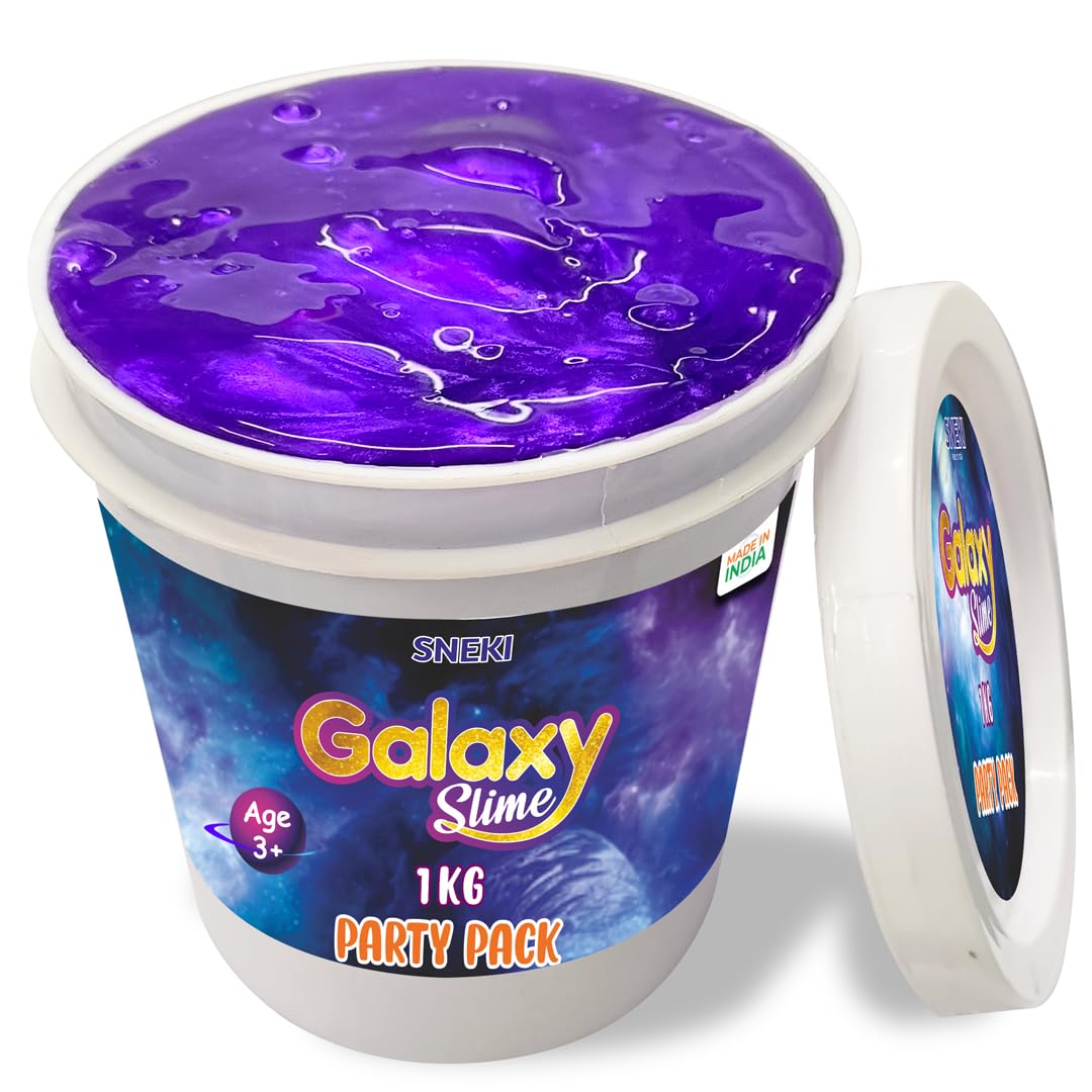 SNEKI (1 Kg) Purple Galaxy Slime for Kids DIY Fruit Scented Metallic Magic Toy Slimy Slime Gel Jelly Putty Art Toys Birthday Gift Box for Boys Girls 3 to 10 Years